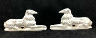 Vintage Aluminum Fence Toppers Russian Wolf Hound Dogs Gate Finial (2) Hurricane