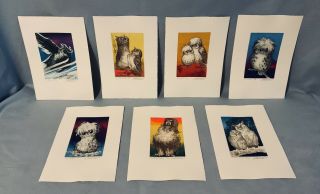 Original/signed/william Kolliker/set Of 7 Etchings/titled/numbered/circa 1970’s.