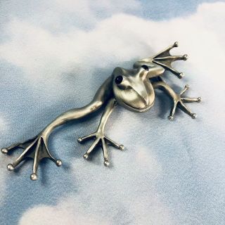 Frog Figurine Pewter Metal Sculpture By Stepper Retired Design 6”