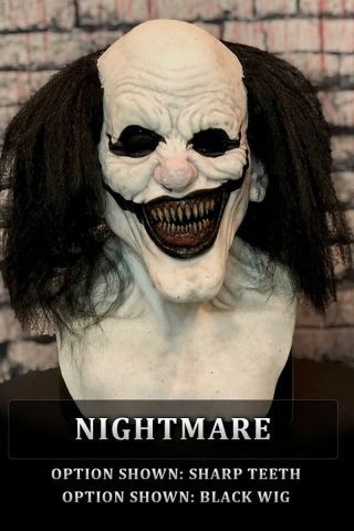 Immortal Masks Half - Cocked " Nightmare " Clown Silicone Mask