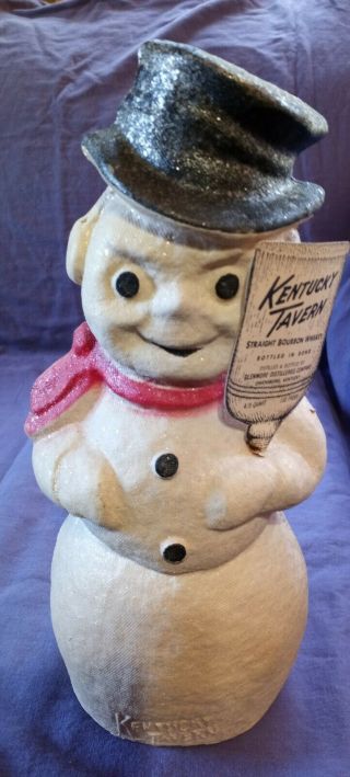 Antique Christmas Paper Mache Snowman (kentucky Tavern)