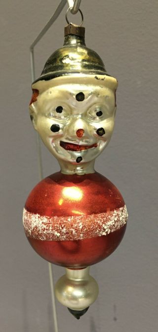 German Antique Hans Head Figural Glass Christmas Ornament Decoration 1930 