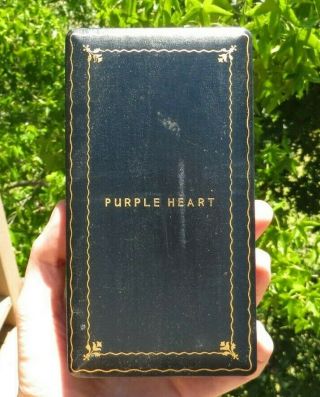 Early Ww2 Us Army Military Single Line Purple Heart Medal Case