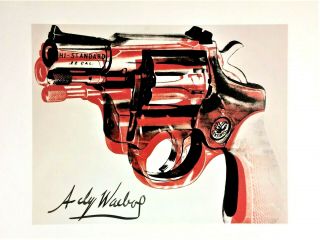 Andy Warhol Hand Signed Signature Gun Print