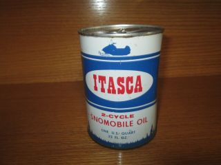 Vintage Itasca 2 Cycle Motor Oil Can Westland Oil Company Minot,  Nd Snowmobile