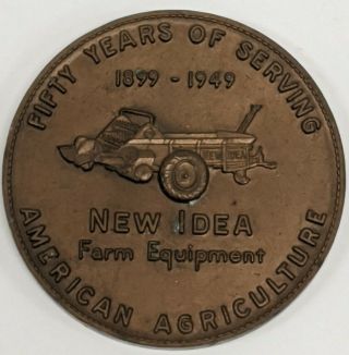 Vtg 1949 Idea Farm Equipment 50 Year Anniversary Medal Coin Tractor Farming
