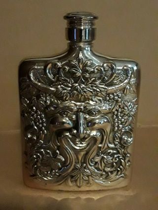 Godinger Silverplate Flask - Bacchus Design