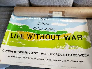 Corita Kent " Life Without War " Lithograph - Hand Signed By The Artist