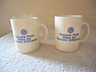 Vintage Set Of 2 " Nos " Vw Parts Plastic Advertising Mugs
