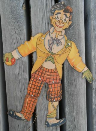 Personnage Clown Articule Carton Fabrication Sweden Circa Début Xxème