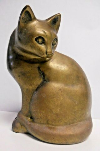 Vintage Mid Century Rosenthal - Netter Brass Cat Figure 7 - 3/4 "