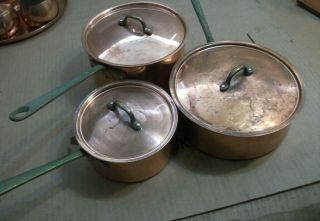Copper Stainless Steel 6 Piece Cookware Set Pots Saute Pot With Lids