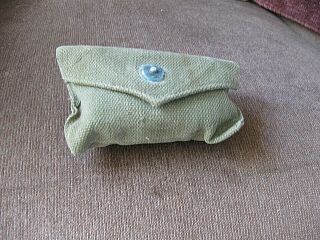 Wwii Era Us Army M1942 First Aid Kit Od Green Canvas Pouch - -