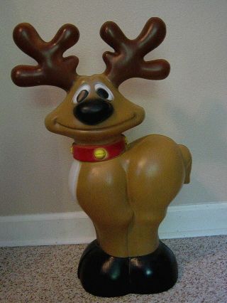 Vintage Lighted Christmas Reindeer Holiday Blow Mold 28 " Seasonal Yard Decor