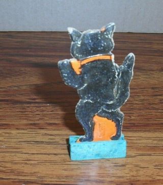 Vintage German Halloween 1920 ' s Standing Black Cat Skittle Game Piece 2