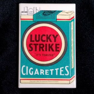 Vintage Celluloid Advertising Pocket Mirror Lucky Strike Cigarettes / Tobacco