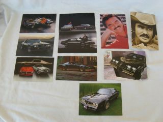 9 Vintage Pontiac Firebird/smokey And The Bandit Auto Postcards.