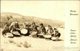 Native American Rppc Paiute Winnowers,  Carson Indian Agency,  Stewart,  Nevada