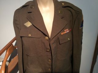 Wwii Ww2 Us Army Armored Div Tank Corps Tech Coat As Found