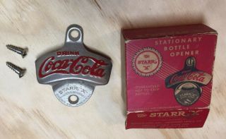 Vintage Coca Cola Starr X Stationary Bottle Opener Wall Mount Collectible