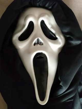 Vtg Scream Ghost Face Halloween Mask Rubber Easter Unlimited Inc Robe/cape Rare