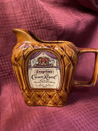 Crown Royal Vintage Brown Glazed Pitcher Still W/label