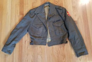 Wwii Ww2 Us Army " Ike Jacket " W/patches And Side Buckles -