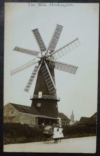 Real Photo Postcard The Mill Heckington Lincs