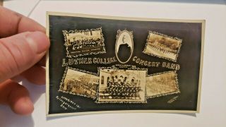 Vintage 1911 Iowa Rppc Real Photo Postcard " Luther College Concert Band "