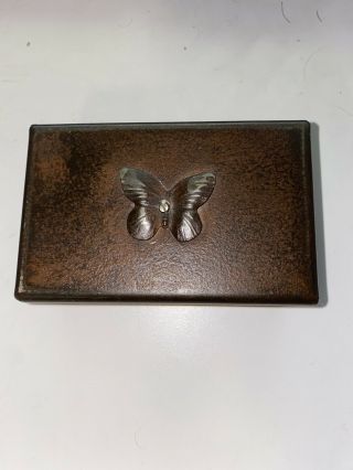Jan Barboglio “the Giving Box” Metal Trinket With Butterfly In