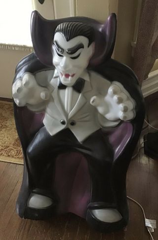 Vtg Empire Blow Mold Dracula Vampire Halloween Lighted Yard Decor 36 - 1/2”