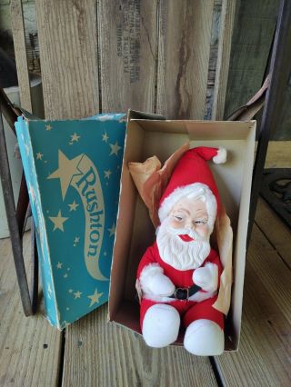 Vintage Rushton Star Creation 18 " Plush Rubber Face Toy Santa Claus,  A,