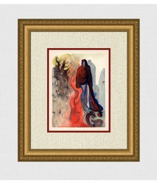 Authentic Salvador Dali 1960 Divine Comedy " Appearance Of Father Dis " Framed