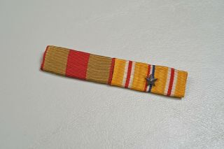 Wwii U.  S Navy/marine Corps 2 - Place Ribbon Bar W/mc Expeditionary Medal