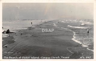 C37/ Corpus Christi Texas Tx Real Photo Rppc Postcard C1950 Padre Island Beach
