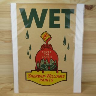 Vintage Sherwin - Williams Wet Paint Sign - 11 " X 7 " -