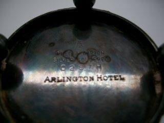 Vintage Reed & Barton ARLINGTON HOTEL Salt & Pepper Shakers SILVERPLATE Caddy 2