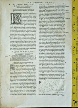Important Example Of Renaissance Printing Of St.  Augustine 