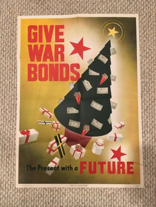 Wwii Christmas War Bond Poster 20x28
