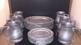 Crown - Castle Ltd Pewter Queen Anne Dinnerware Made In The Usa