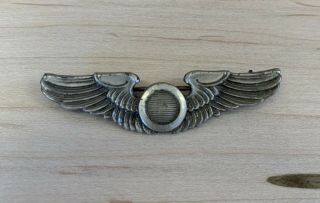 Ww2 Pilot Observer Wing 2 Inch Amico Sterling Pinback Dress Shirt Wing