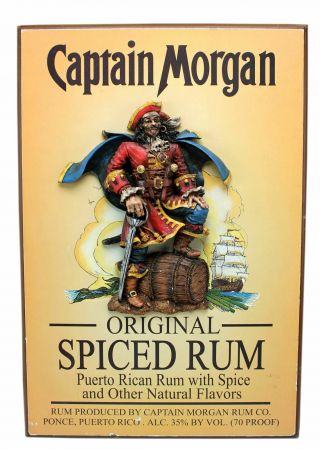Captain Morgan Spiced Rum 3d Pub Bar Sign - Man Cave/wall Art