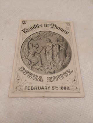 Knights Of Momus Opera House Program February 5,  1880