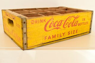 1961 Vintage Coca Cola Coke Family Size Advertising Wooden Crate San Jose Ca