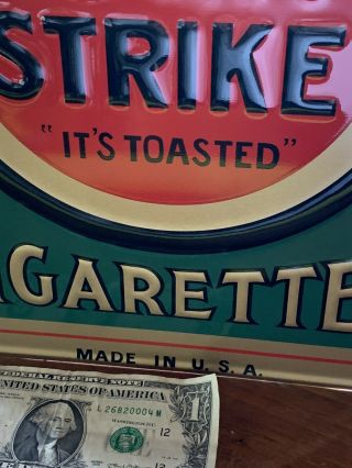 Vintage Lucky Strike Made In Ohio Sign Tobaccos,  Cigarettes,  Gas,  Oil,  Soda 2