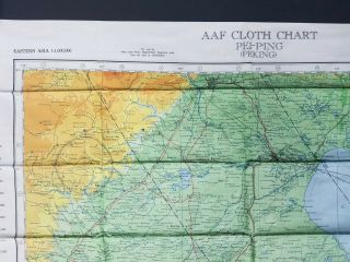 Wwii Aaf Cloth Chart Silk Escape Map Nj 50 51 Peking Ryogun 1943 - 44 Eastern Asia