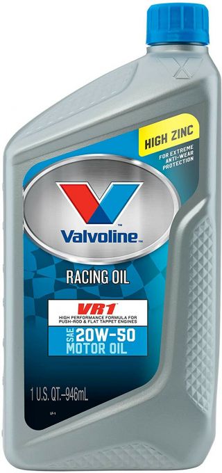 6 Pack Valvoline Vr1 Racing Motor Oil 1 Quart Anti - Wear Protection 20w 50