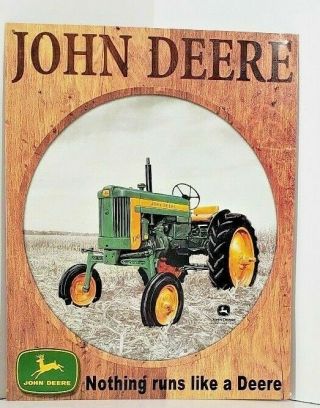 John Deere Metal Sign Nothing Runs Like A Deere Farm Tractor