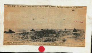 1944 Press Photo Invasion Armada Crossing the English Channel for D - Day Invasion 2