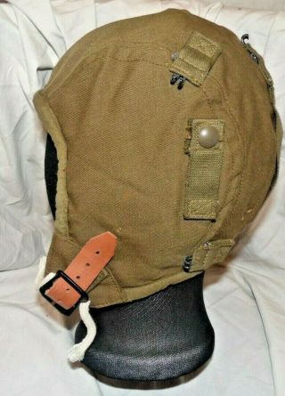 Wwii Us Type A - 9 Flight Helmet Us Army Air Forces Large Summer Cloth Pristine